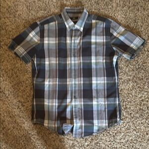 Boss Blue and Gray Plaid Casual Shirt